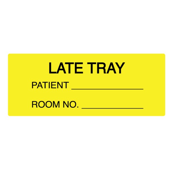 Late Tray / Patient / Room No Label 7/8 x 1-5/8"